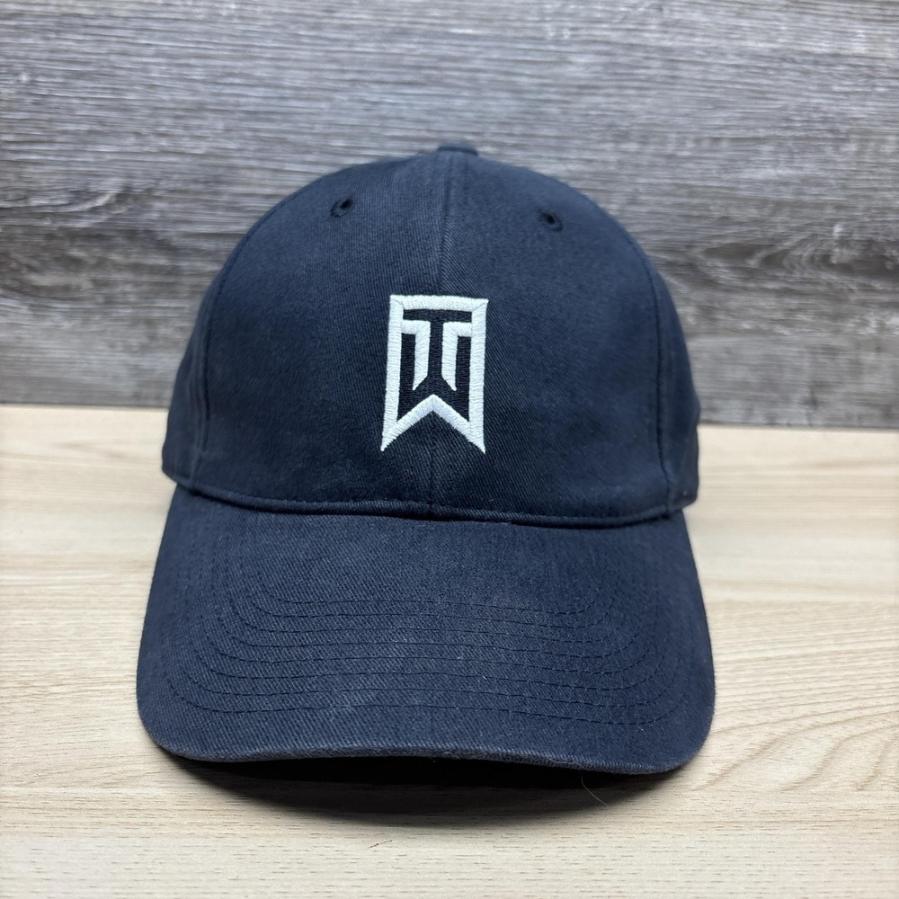 Nike Golf Tiger Woods Hat Cap Strap Back Mens One Size Blue TW Logo Baseball
